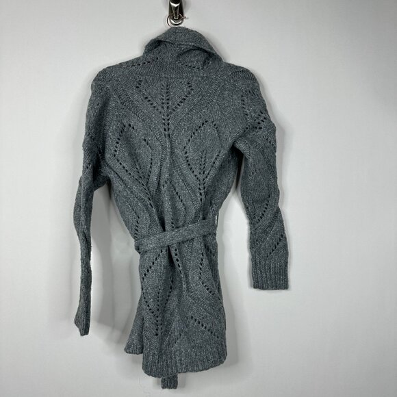 NWT White House Black Market Long Sleeve Belted Coatigan Night Owl Large #WHBM9 - Picture 3 of 8